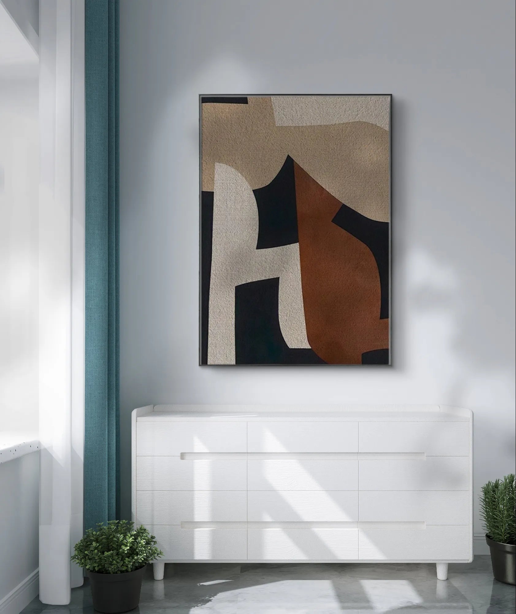 Modern Geometric Art in Neutral Tones	 #WS010