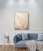 Modern Minimalist Beige and White Canvas Art	 #WS006-StrokesArtHub