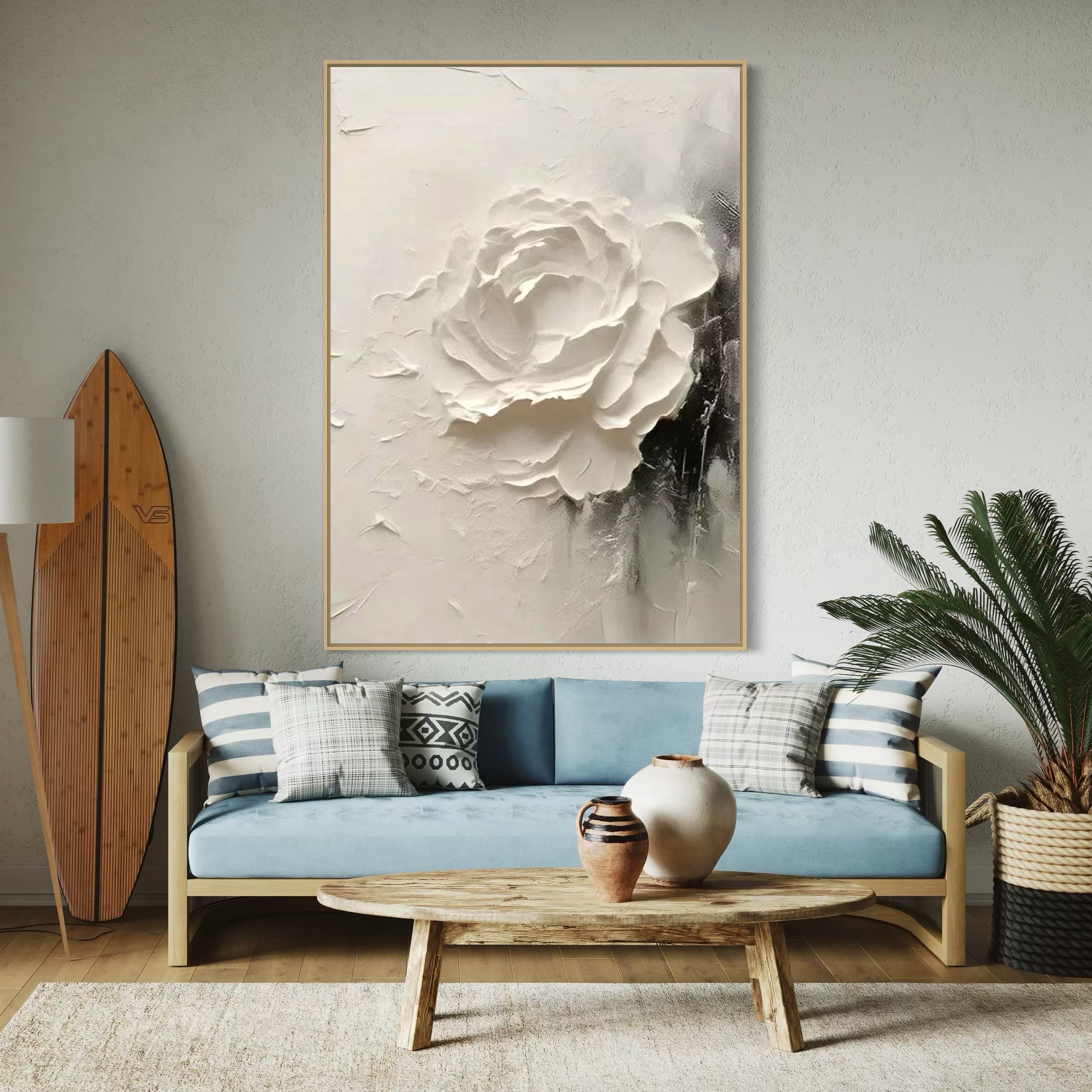 3D Textured Modern Flowers Canvas Art | Modern Petal
