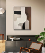 Modern Scandinavian Geometric Art in Neutral Tones #WS012