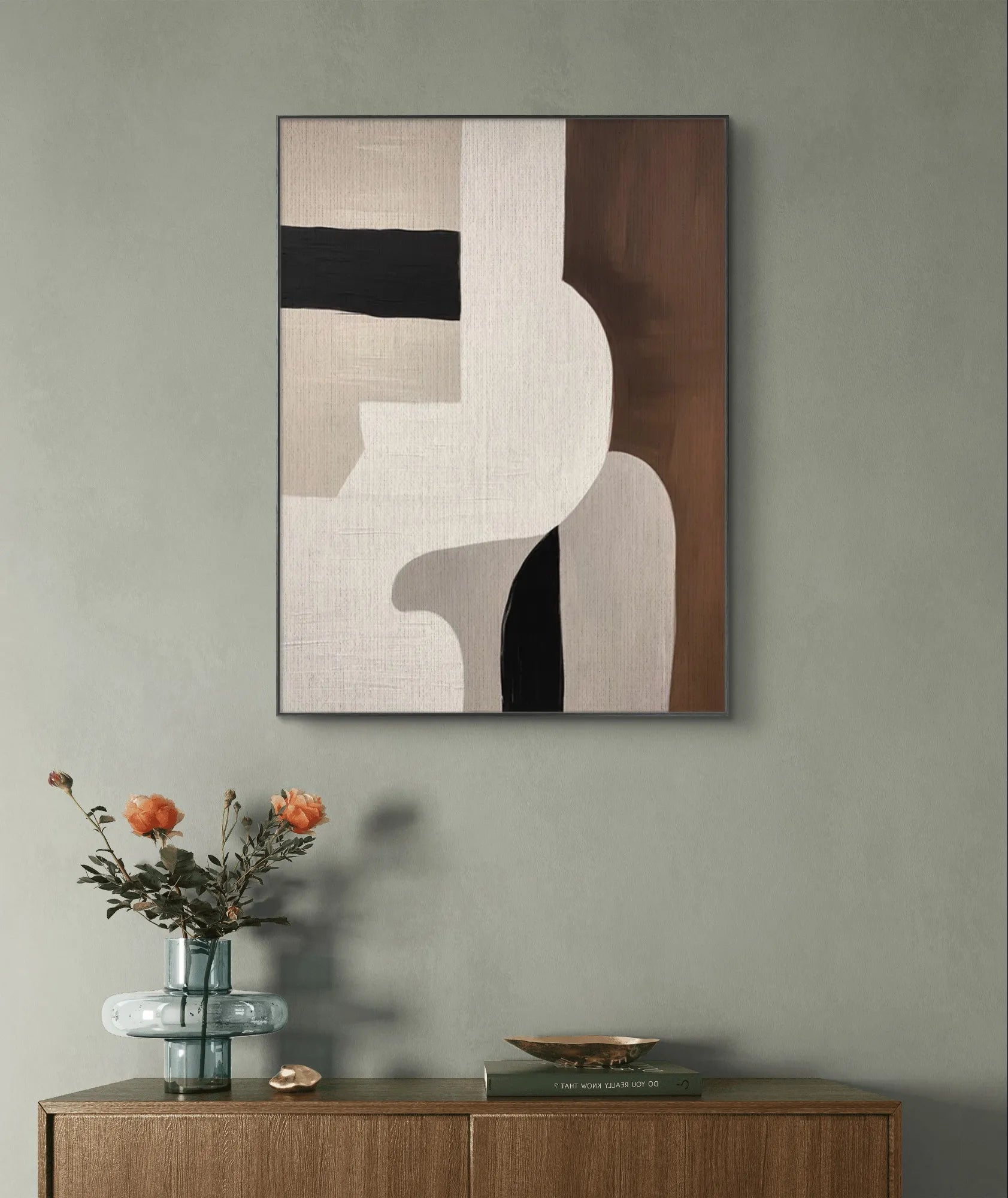 Modern Scandinavian Geometric Art in Neutral Tones #WS012