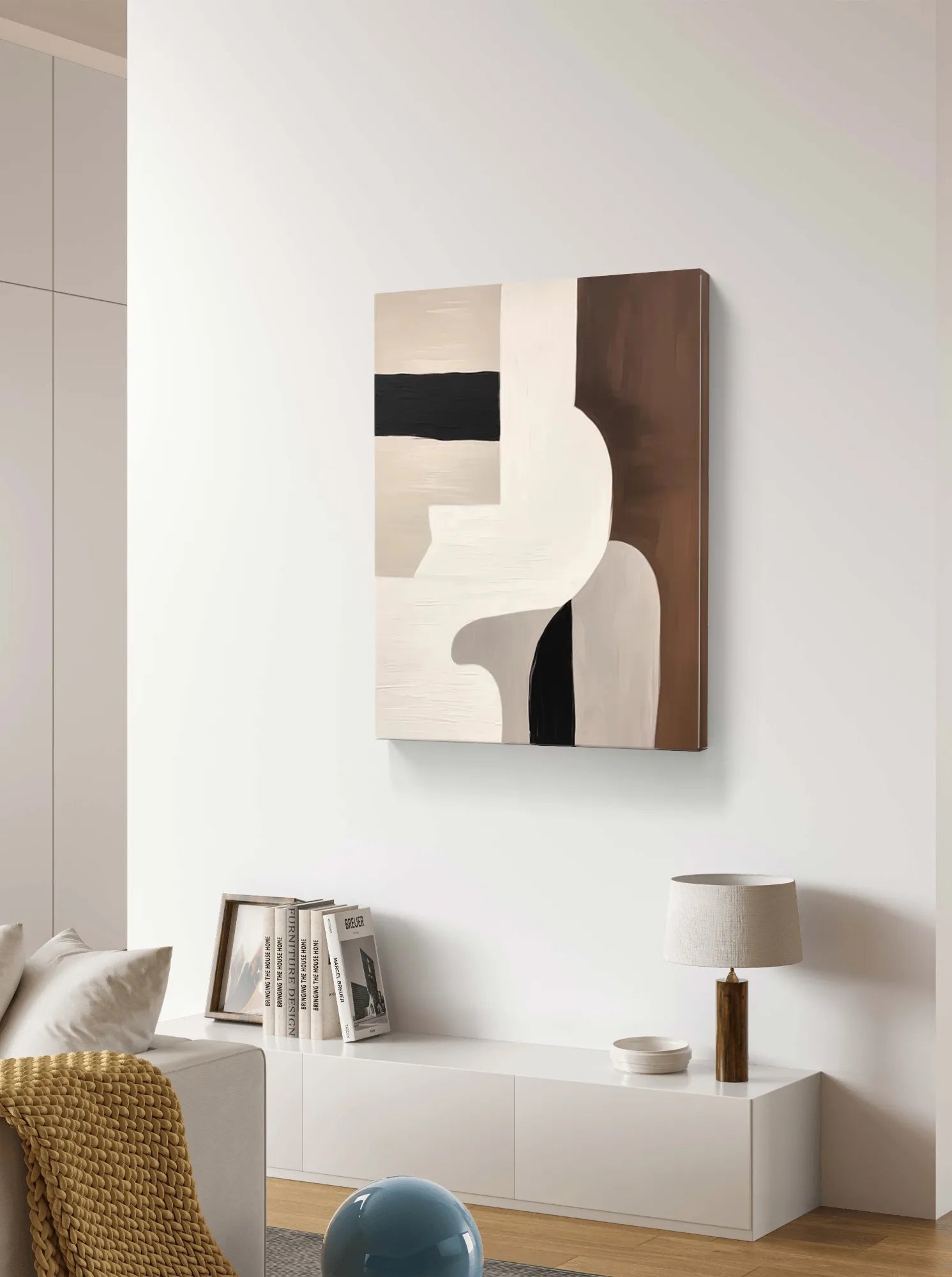 Modern Scandinavian Geometric Art in Neutral Tones #WS012