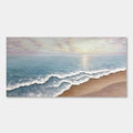 Modern seascape wall art with 3D textured coastal wave design.