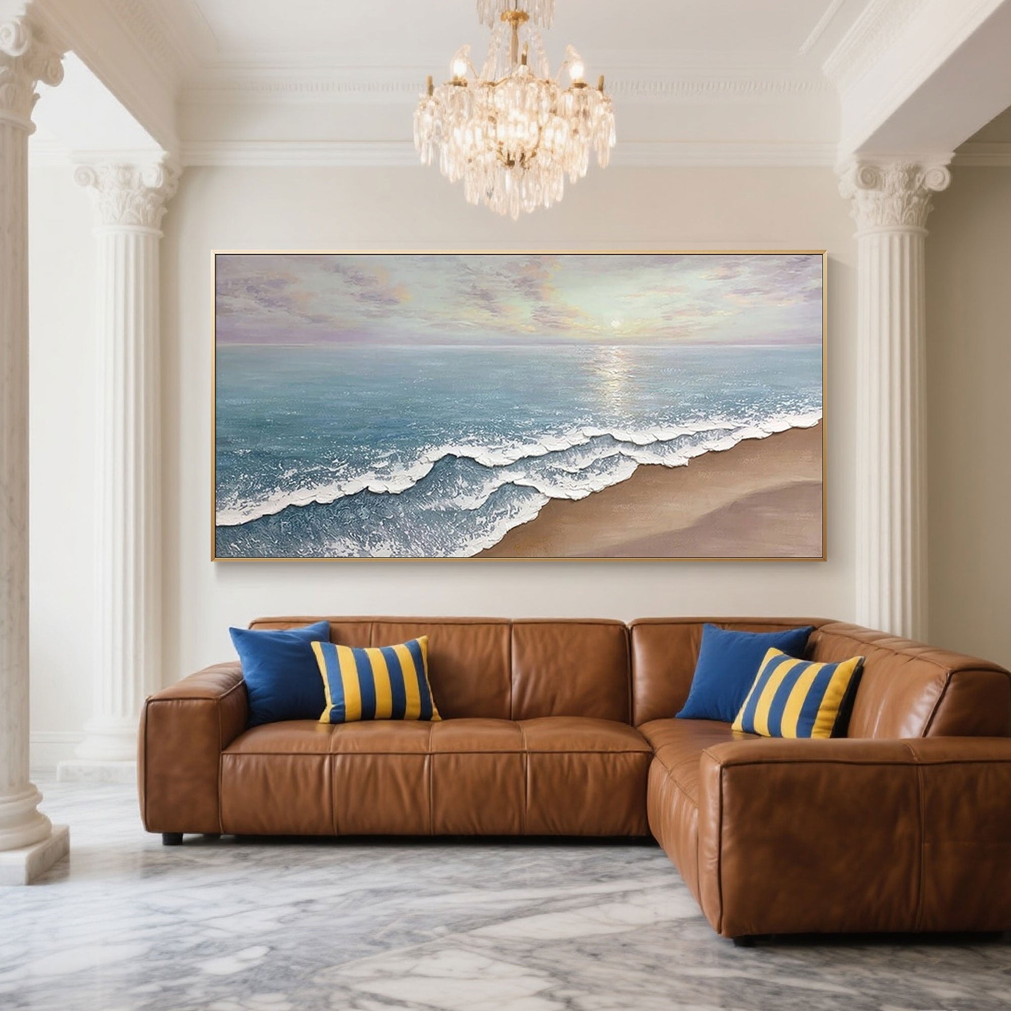 Modern Seascape 3D Textured Wall Art | Coastal Wave