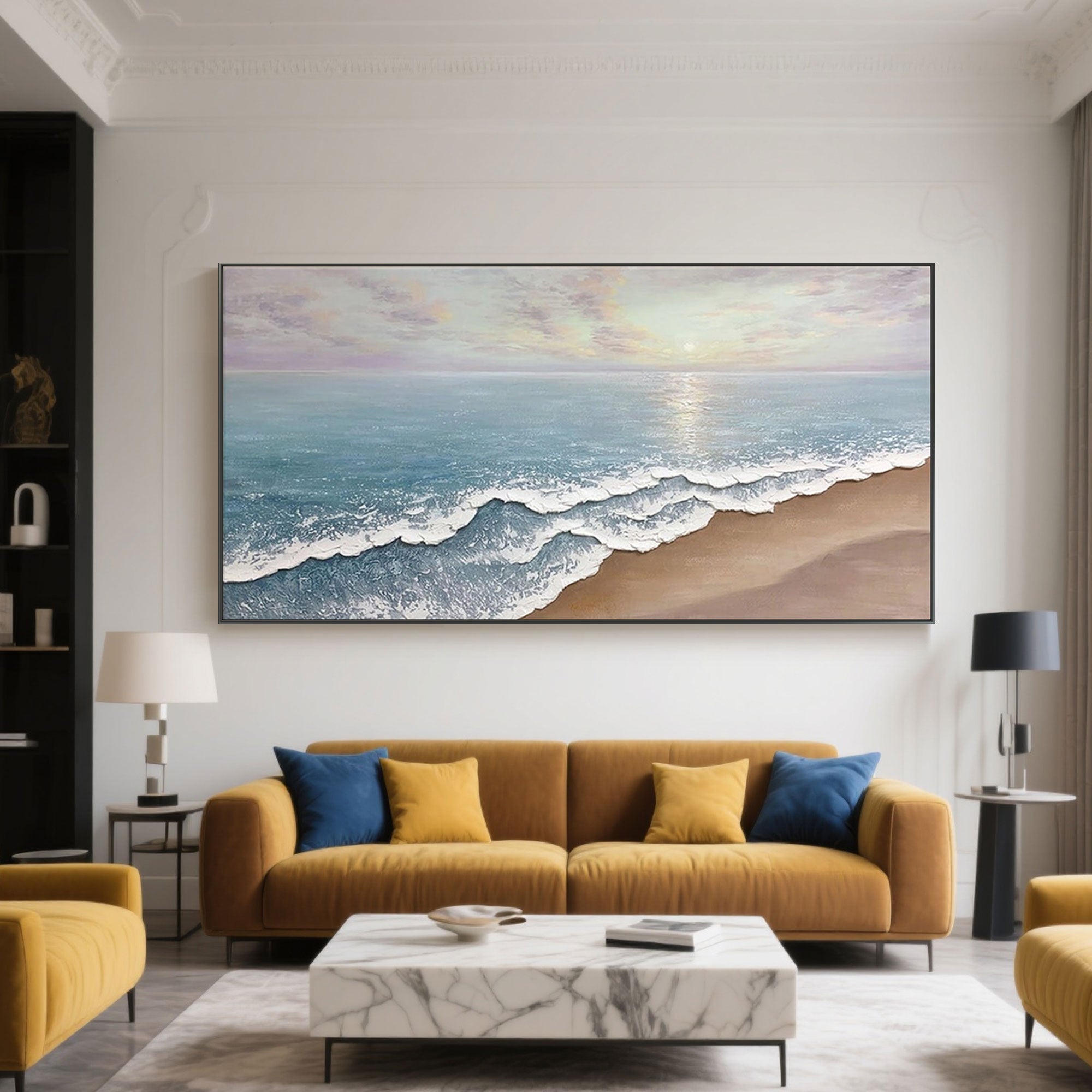 Modern Seascape 3D Textured Wall Art | Coastal Wave