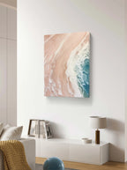 Modern Textured Beach Scene in Pink and White Tones#SEA002