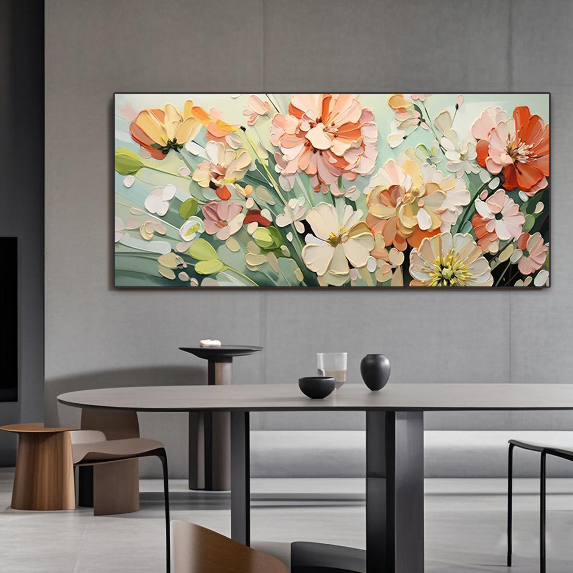 Modern Textured Floral Painting | Echoes of Spring