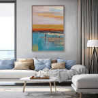 Abstract Golden Landscape Canvas Art | Evening Echo