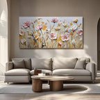 Modern Textured Floral Wall Art | Field of Blooms
