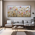 Modern Textured Floral Wall Art | Field of Blooms