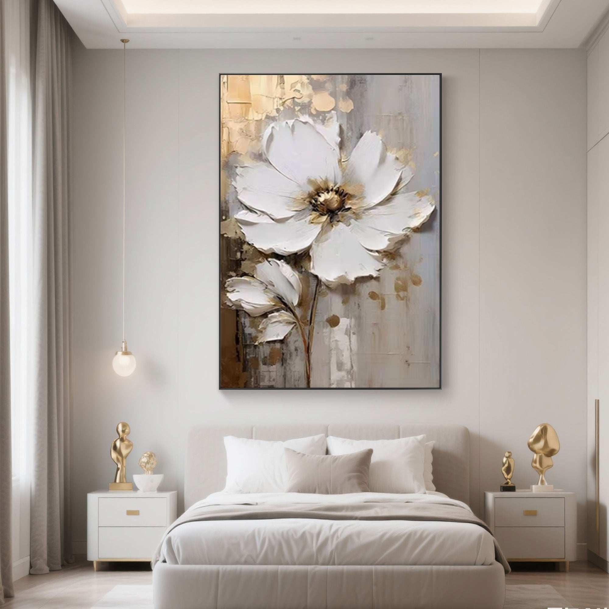 Silken Trace 3D textured flower art