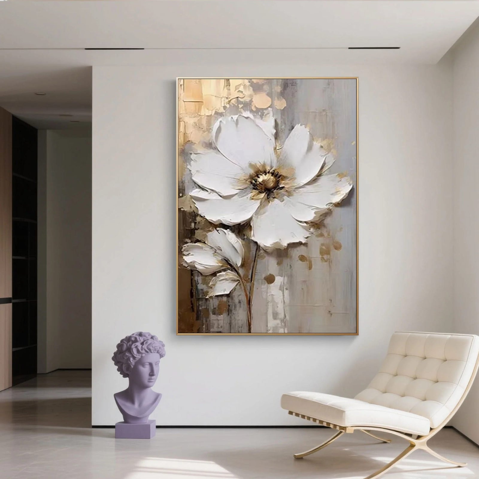 Stunning Textured Flowers For Wall Decor image