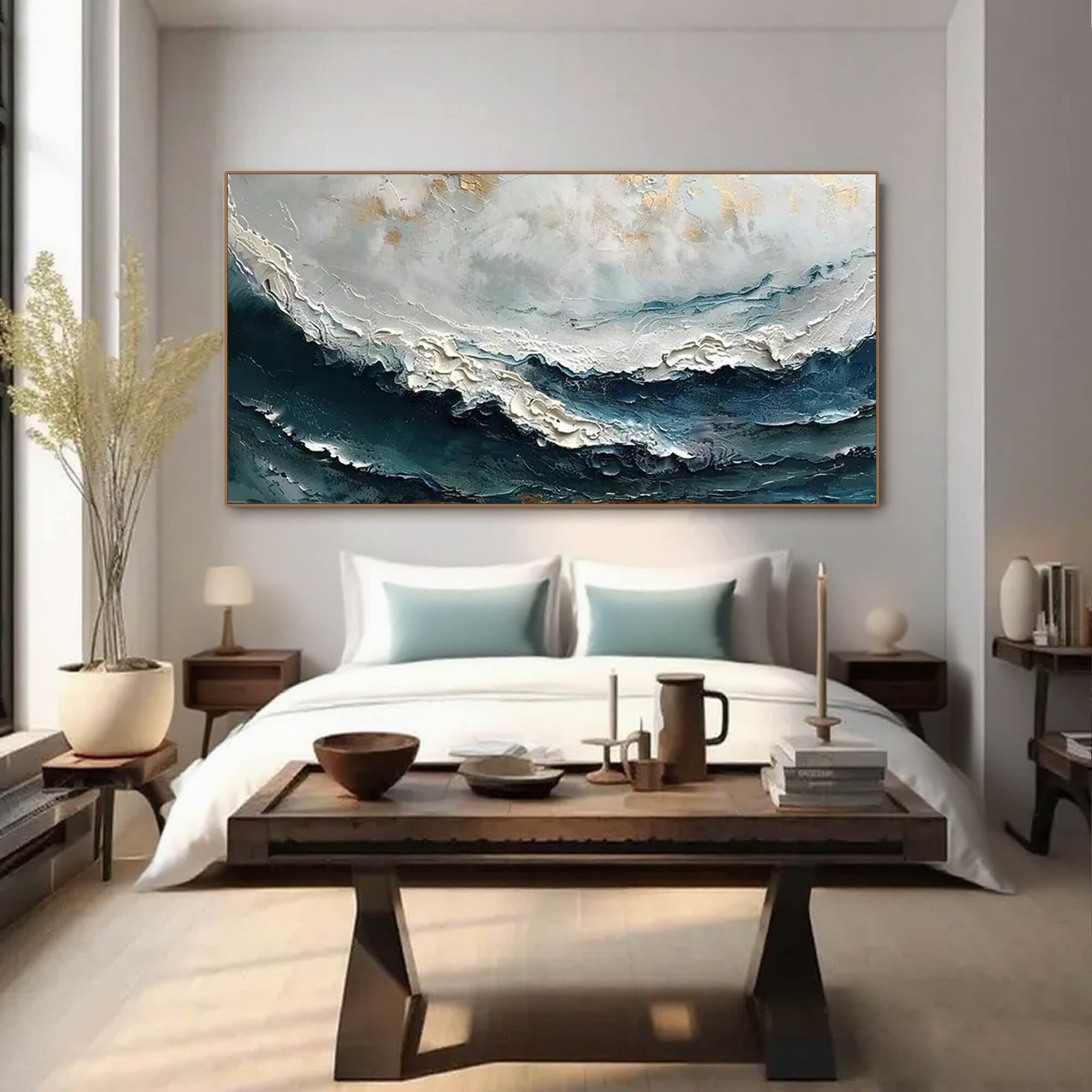 Duskwave hand-painted canvas artwork ready for safe international shipping.
