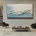 Modern 3D textured ocean wave painting captures the poetic energy of the sea