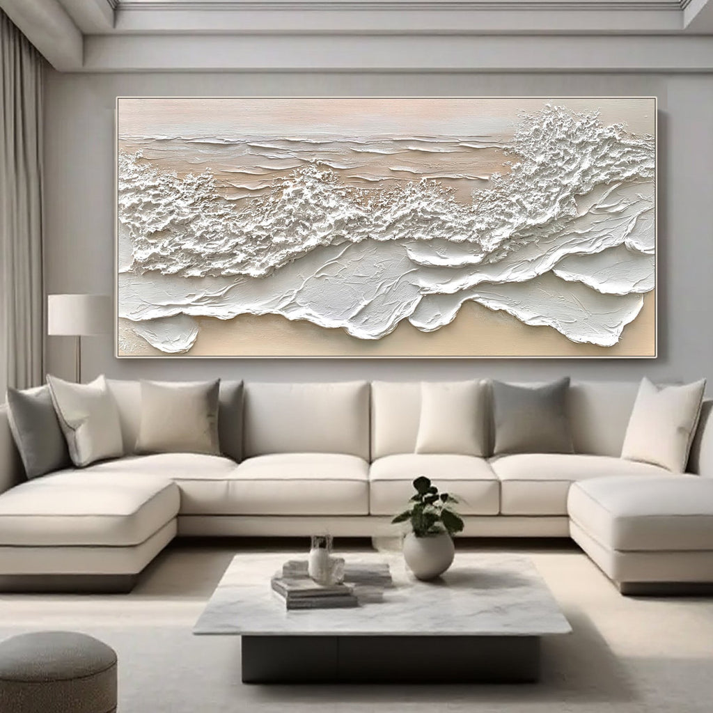 Décoration murale 3D représentant des vagues de l'océan - Le murmure de la marée