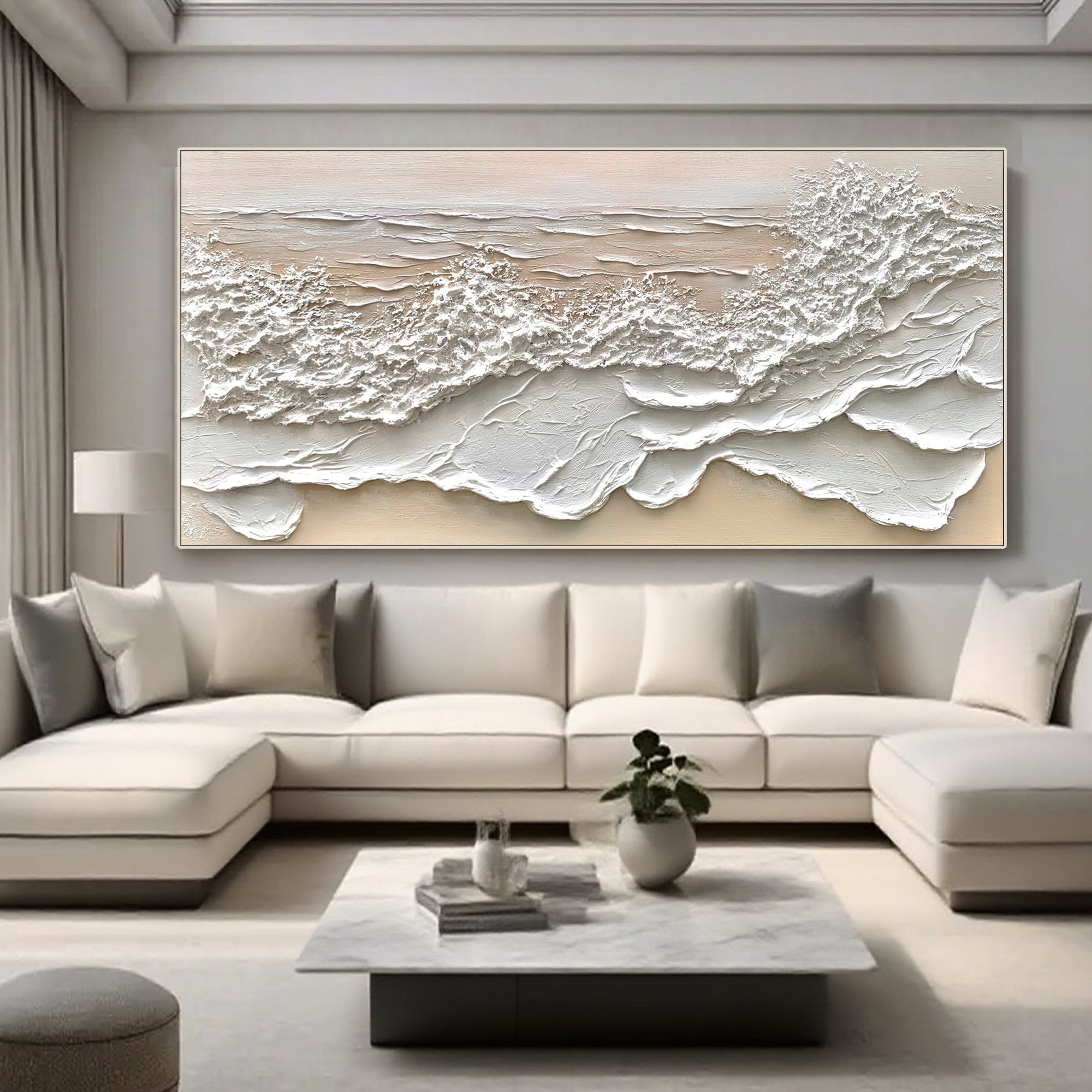 3D-Wandkunst mit Ozeanwellen – Tide's Whisper