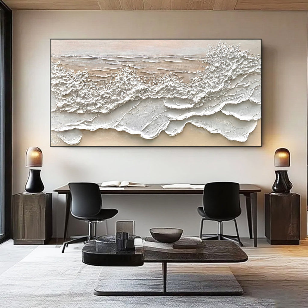 Décoration murale 3D représentant des vagues de l'océan - Le murmure de la marée