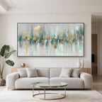 Toile abstraite moderne - Horizon aurique