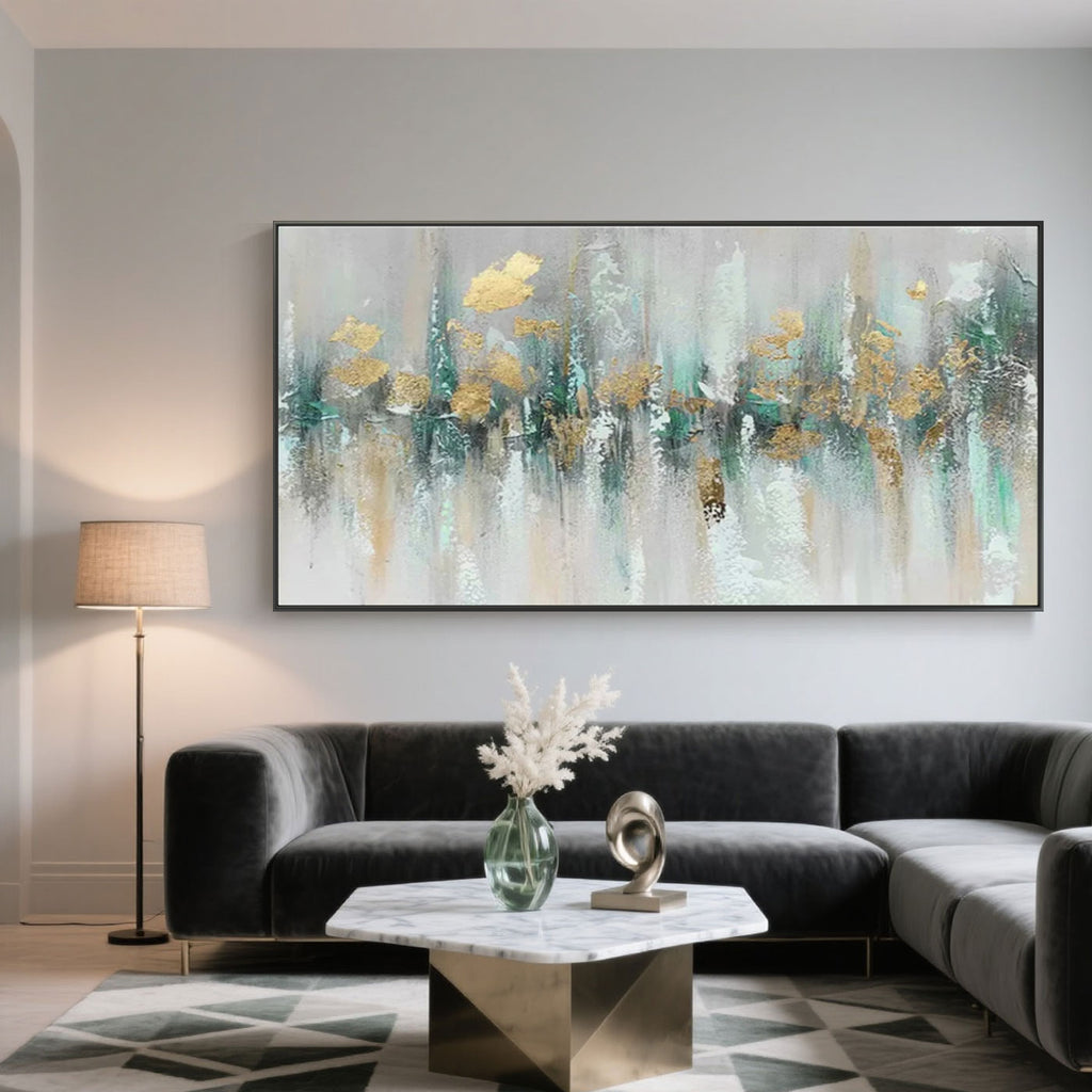 Toile abstraite moderne - Horizon aurique