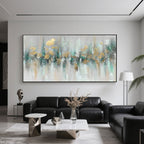 Toile abstraite moderne - Horizon aurique