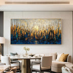 Strukturierte abstrakte florale Wandkunst - Chromatischer Regen
