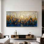 Strukturierte abstrakte florale Wandkunst - Chromatischer Regen