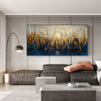 Strukturierte abstrakte florale Wandkunst - Chromatischer Regen
