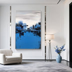 Modern Abstract Landscape Painting - Harbor Echoes