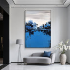 Modern Abstract Landscape Painting - Harbor Echoes