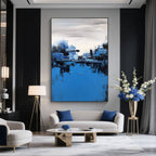 Modern Abstract Landscape Painting - Harbor Echoes