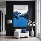 Modern Abstract Landscape Painting - Harbor Echoes