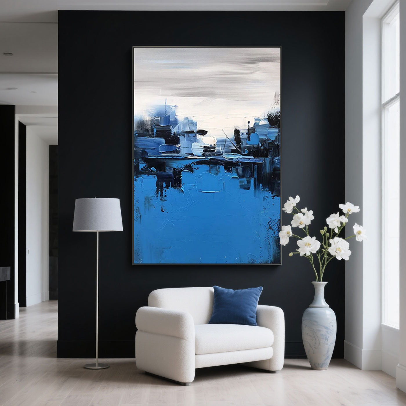 Modern Abstract Landscape Painting - Harbor Echoes