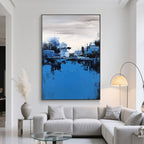 Modern Abstract Landscape Painting - Harbor Echoes