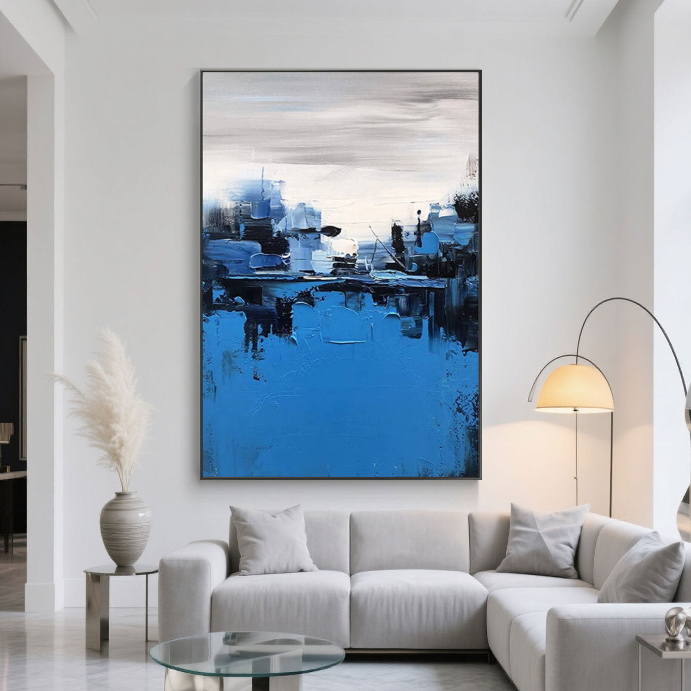 Modern Abstract Landscape Painting - Harbor Echoes
