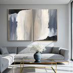 Modern Abstract Minimalist Painting - Monochrome Falls