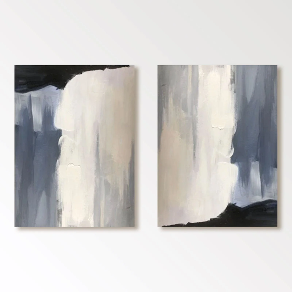Modern Abstract Minimalist Painting - Monochrome Falls