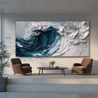 Hand-painted canvas artwork with generated alt text example.