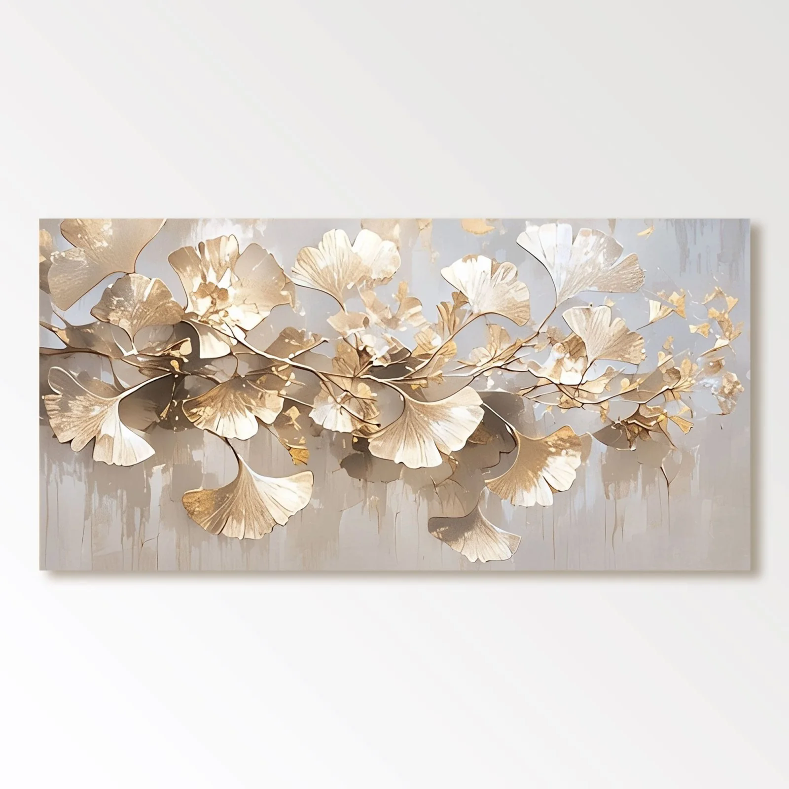 Modern Golden Ginkgo Branches Painting - Golden Canopy