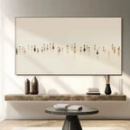 Hand-painted modern minimalist abstract people canvas wall art in living room