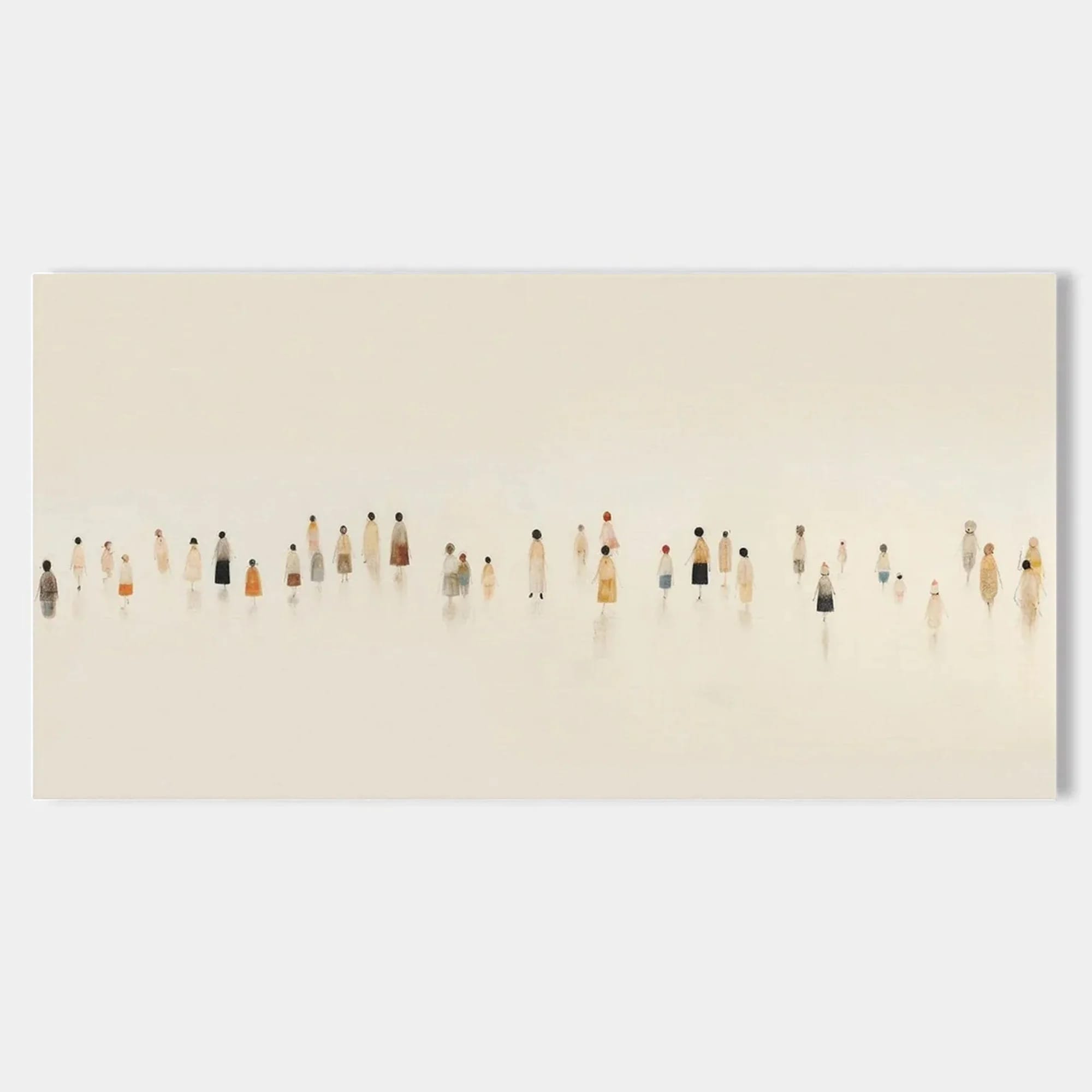 Modern Minimalist Abstract People Painting - Quiet Crowd