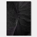 Modern minimalist abstract wall art 'Stellar Divide' featuring black and white textured canvas with starry speckled left section and layered curved right section.