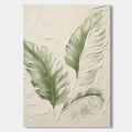 Modern minimalist botanical artwork: Banana Leaf Ⅱ with textured canvas – Lumi Gallery