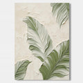 Lumi Gallery's Modern Minimalist Hand-Painted Banana Leaf IV Wall Art with Textured Canvas