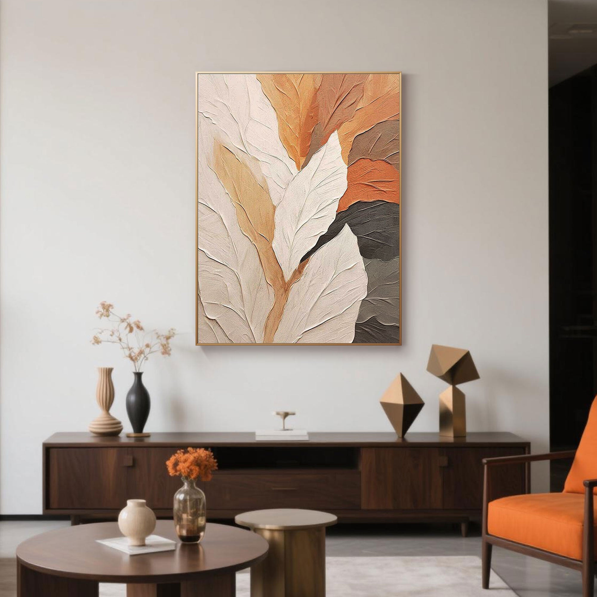Neutral Botanical Wall Art | Whispering Leaves