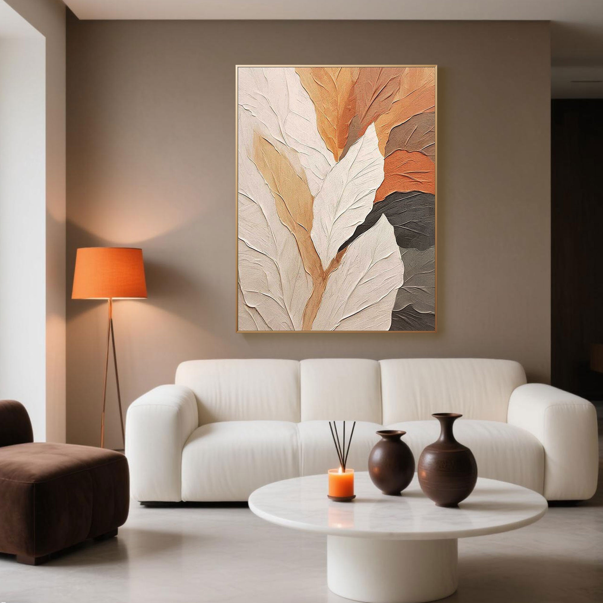 Neutral Botanical Wall Art | Whispering Leaves
