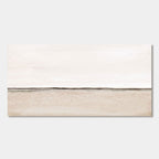 Panoramic Beige Canvas Art, minimalist horizon in soft beige and white.