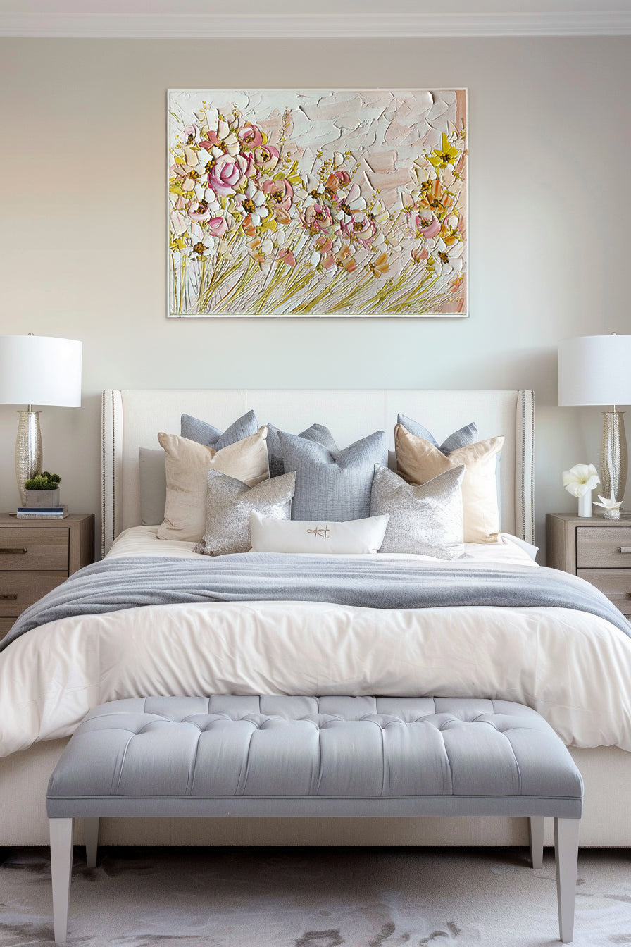 White plaster art texture painting.