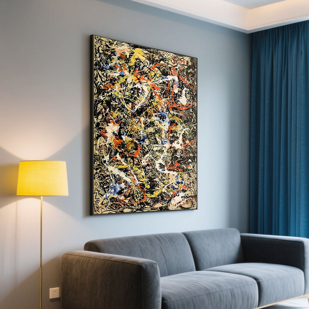 Pollock Abstract Colorful Wall Art - Wild Pulse