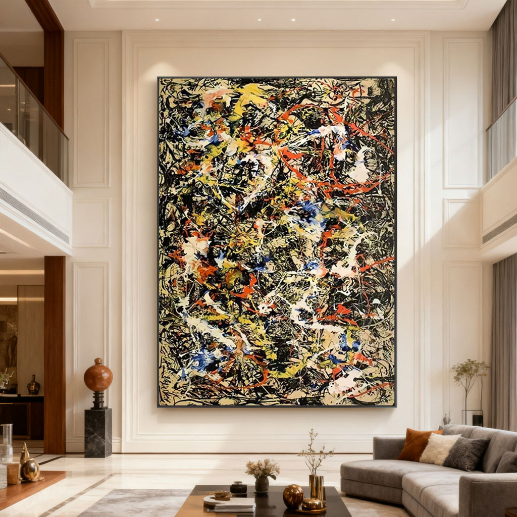 Pollock Abstract Colorful Wall Art - Wild Pulse