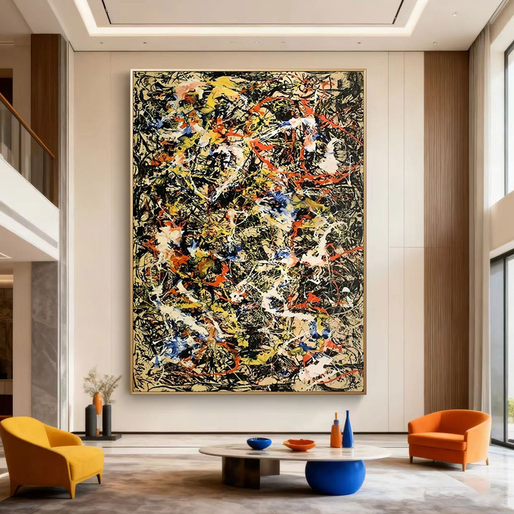 Pollock Abstract Colorful Wall Art - Wild Pulse